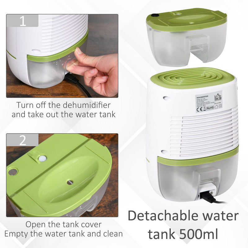 HOMCOM Portable De Humidifier 500ml - White
