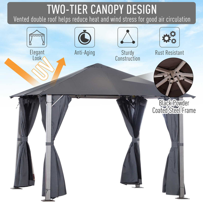 Outsunny Gazebo Grey