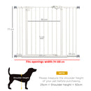 PawHut Adjustable Safety Gate w/ 2 Extensions and Four Adjustable Screws, White