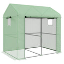 Outsunny Walk-in Green House with Roll-up Door and Mesh Windows, 200x140x200cm