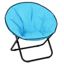 Outsunny Folding Saucer Moon Chair Oversized Padded Seat Round Oxford Blue