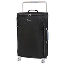 IT Luggage World's Lightest Suitcase with 8 Wheels and Wide Handle Design - Raven Black
