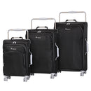 IT Luggage World's Lightest Suitcase with 8 Wheels and Wide Handle Design - Raven Black
