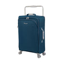IT Luggage World's Lightest Suitcase with 8 Wheels and Wide Handle Design - Blue Ashes