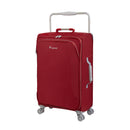 IT Luggage World's Lightest Suitcase with 8 Wheels and Wide Handle Design - Red