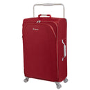 IT Luggage World's Lightest Suitcase with 8 Wheels and Wide Handle Design - Red