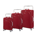 IT Luggage World's Lightest Suitcase with 8 Wheels and Wide Handle Design - Red