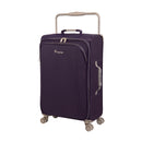 IT Luggage World's Lightest Suitcase with 8 Wheels and Wide Handle Design - Purple Pennant