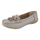 Joejoe Nautical Leather Tassel Loafer- Grey