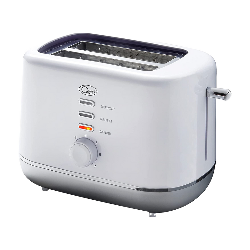 Quest 2 Slice Toaster White and Silver