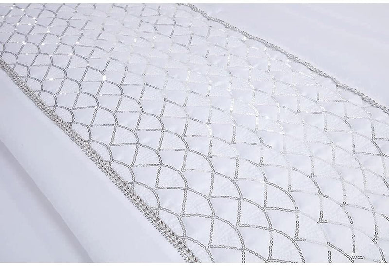 Lewis's Charlotte Sequin Panel Luxury Duvet Set - White