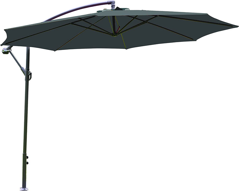 Silver & Stone Parasol Large Hanging Parasol 3m - Charcoal