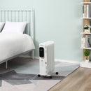 HOMCOM 2180W 9 Fin White Oil Filled Radiator, Portable Heater w/ Timer & Remote Control