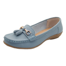 Joejoe Nautical Leather Tassel Loafer- Baby Blue