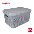 Rattan Laundry Box - 27 Litre - Grey