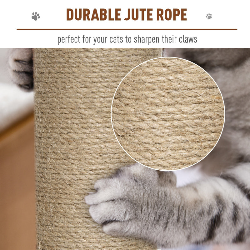 PawHut Cats 5-Tier Jute Rope Scratching Tree Grey