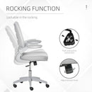 Vinsetto Mesh Office Chair for Home Swivel Task Desk Chair with Lumbar Back Support Flip-Up Arm Adjustable Height Grey Computer w/