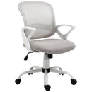Vinsetto Mesh Office Chair Swivel Desk Task Computer Chair with  Lumbar Back Support Adjustable Height Arm for Home Grey Home PC w/ Arm