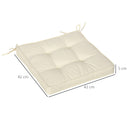 Outsunny 42 x 42cm Replacement Garden Seat Cushion Pad with Ties, Cream