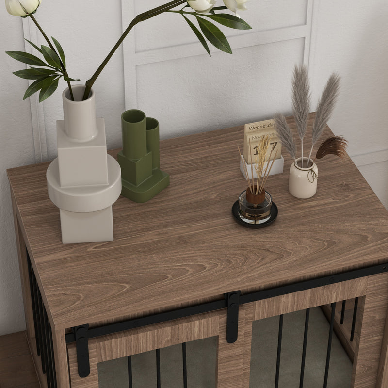 PawHut Dog Crate Furniture with Removable Cushion, for Medium Dogs - Brown