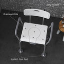 HOMCOM 3-in-1 Shower Chair Adjustable Bedside Commode Raised Toilet Seat White