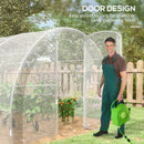 Outsunny 4 x 3 x 2m Polytunnel Greenhouse with Door, Galvanised Steel Frame