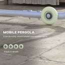 Outsunny 3 x 3(m) Mobile Pergola Kit, Event Shelter with Wheels, UV30+