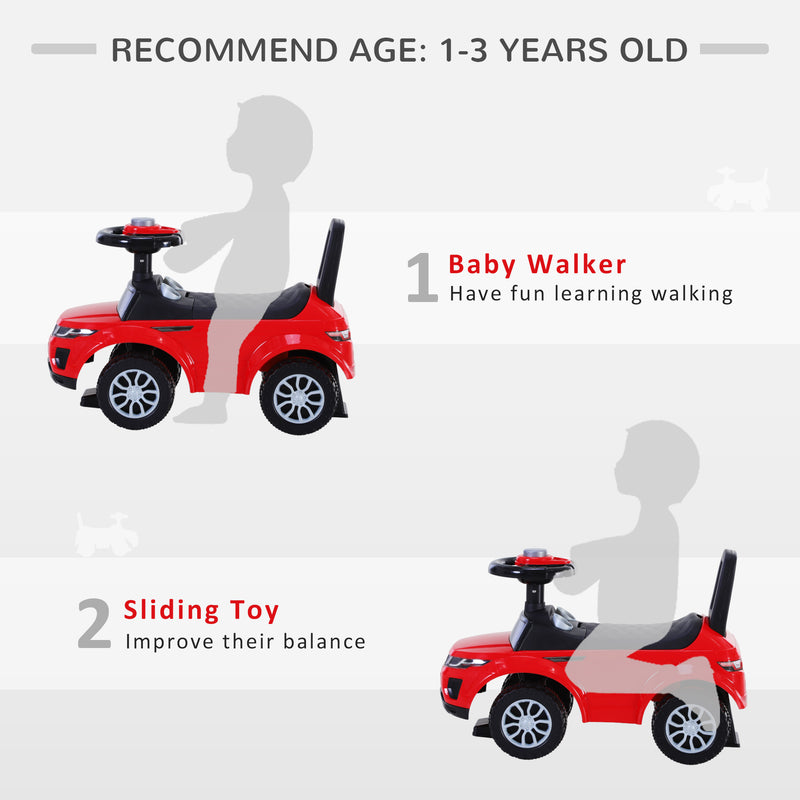 HOMCOM Baby 3 in 1 Rider on Car - Red