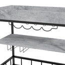 HOMCOM Industrial Bar Cart, 3-Tier Kitchen Trolley on Wheels with Wine Rack