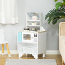 Kids Kitchen Play Cooking Toy Set w/ Pots, Cooking Bench for 3-6 Years Old