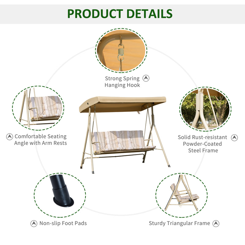 Outsunny 3 Seater Swing Bench