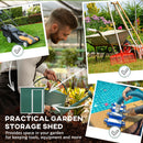 Outsunny 5 x 3ft Garden Storage Shed Sliding Door Sloped Roof Tool Green