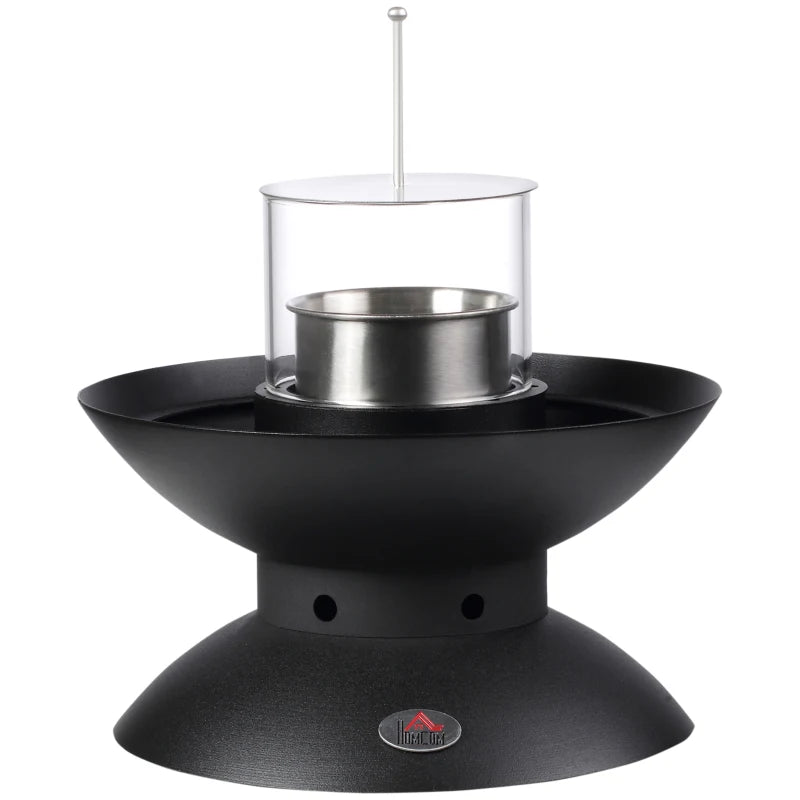 HOMCOM Globe Shape Tabletop Bioethanol Fireplace 0.4L Tank- Black