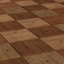 Outsunny 9 Pcs Interlocking Flooring Tiles for Patio, Balcony, Hot Tub, Brown