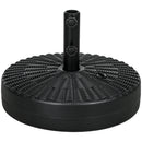 Round Umbrella Parasol Base With Rattan Effect, Plastic Parasol Stand, Black