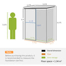 Outsunny Outdoor Storage Shed Steel Garden Shed w/ Lockable Door for Garden