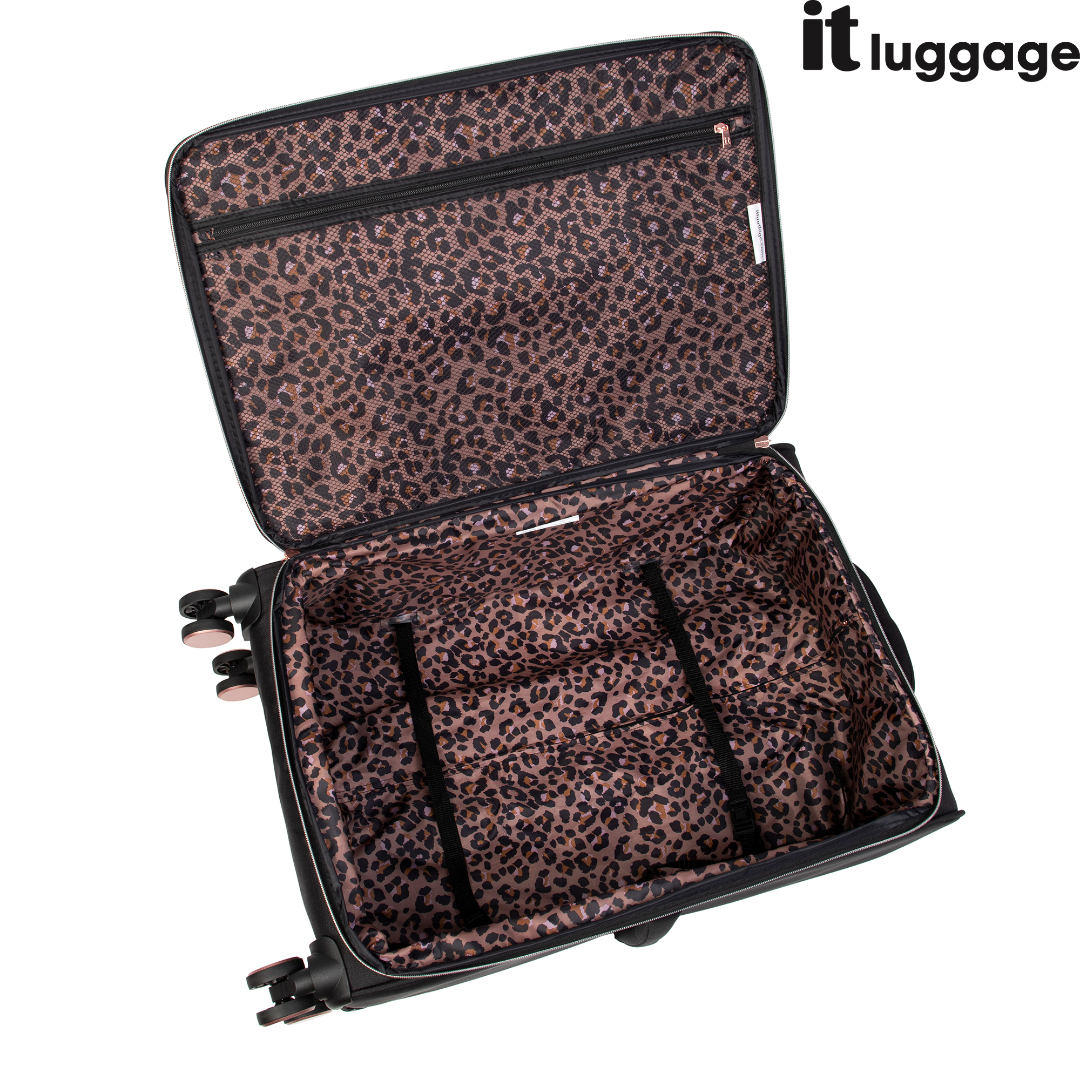 IT Luggage Suitcase Divinity Black and Rose Gold
