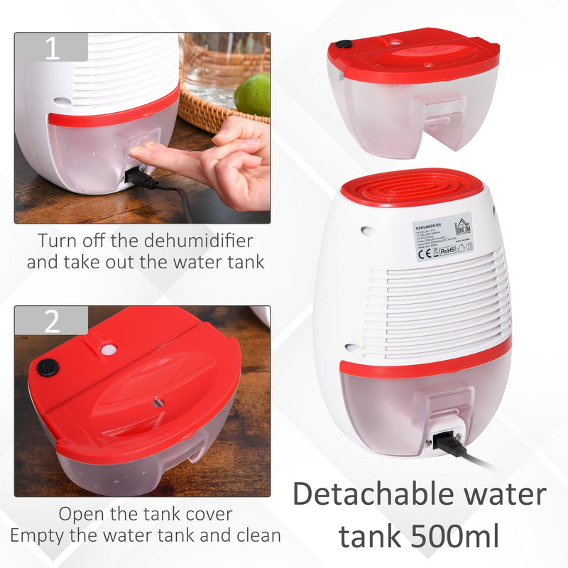 HOMCOM Portable De Humidifier 500ml Small White