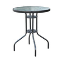 Outsunny Glass Top Patio Table - Black