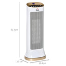 Ceramic Tower Heater 45° Oscillating Space Heater w/ Remote Control 8hr Timer Tip-Over Overheat Protection 1000W/2000W-White Indoor LED Panel Radiator