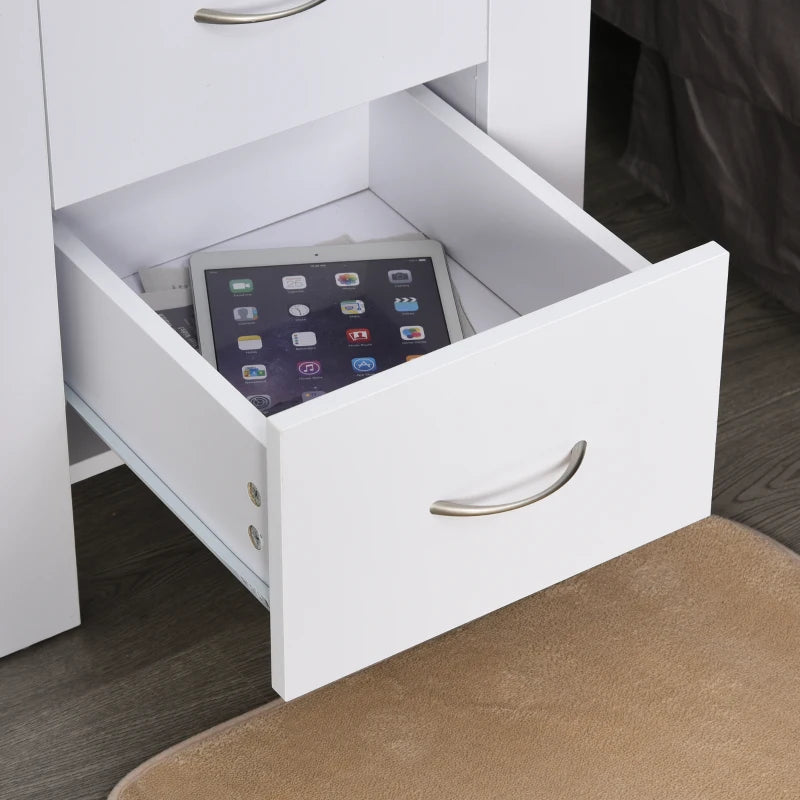 HOMCOM Bedside Table with 2 Drawers 54x48x39cm - White