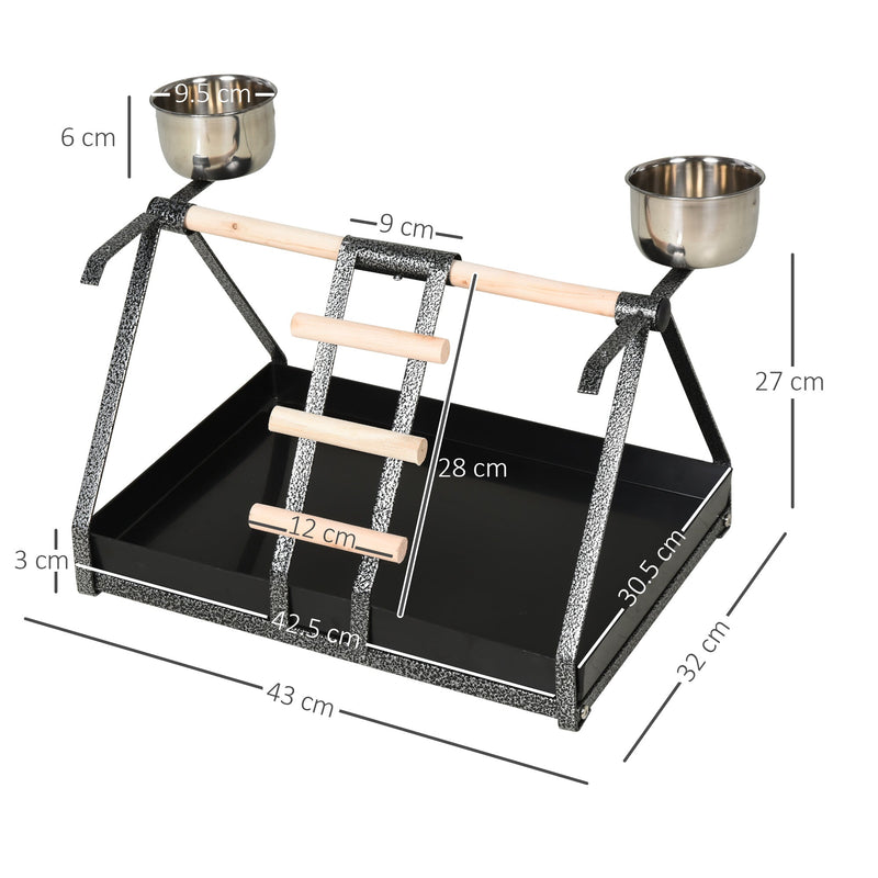 Pawhut Stainless Steel and Fir Wood Bird Stand