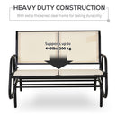 Outsunny 2-Person Patio Glider Bench Gliding Chair Loveseat w/ Armrest Beige