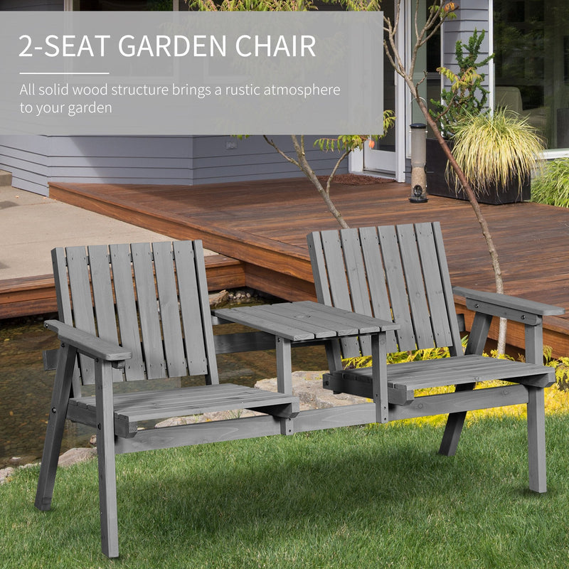 Outsunny Garden Bench - Grey