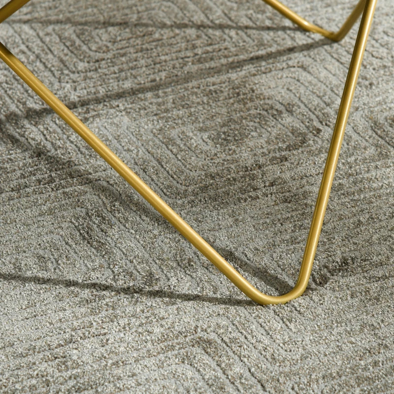 HOMCOM Glass Coffee Table 43x43x40cm - Black and Gold