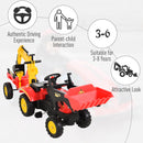 Kids Controllable Excavator with Trailer - Red/Yellow