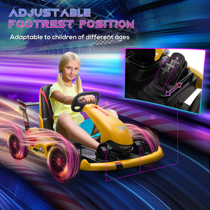 HOMCOM Kids Electric Ride On Go Cart 12v - Yellow
