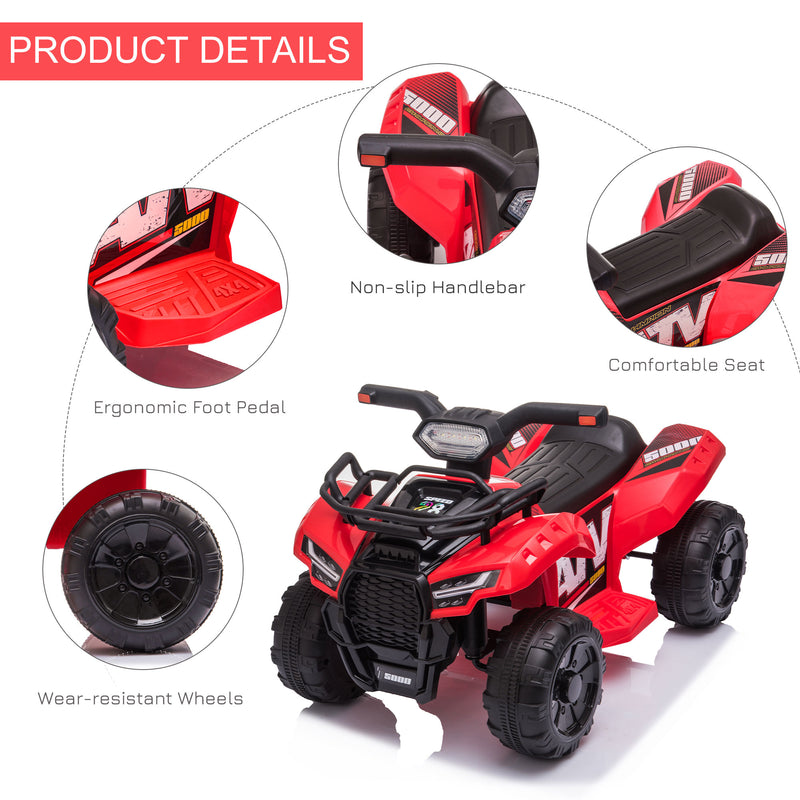 Kids Ride On Car Four Wheeler Quad Bike 6v - Red