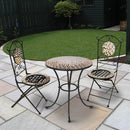 Silver & Stone Bistro Set Mosaic 3 Piece - Rose Gold Mirror Finish