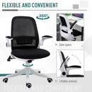 Vinsetto Desktop Chair Ergonomic Swivel Office Chair Breathable Fabric Computer Rocker with Liftable Armrest Home Office For 120-175cm/4'-6' Black